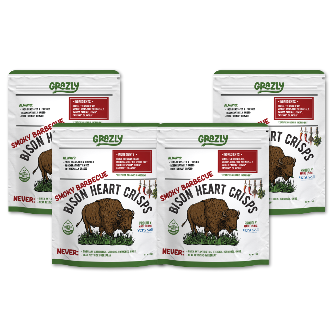Grazly Bison Heart Crisps - 100% Grass-Fed/Finished