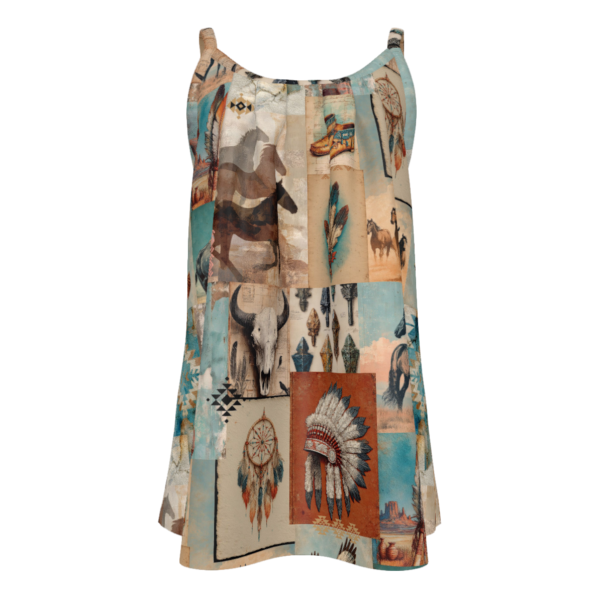 Baha Ranch Bohemian Dreams Gathered Tank Top