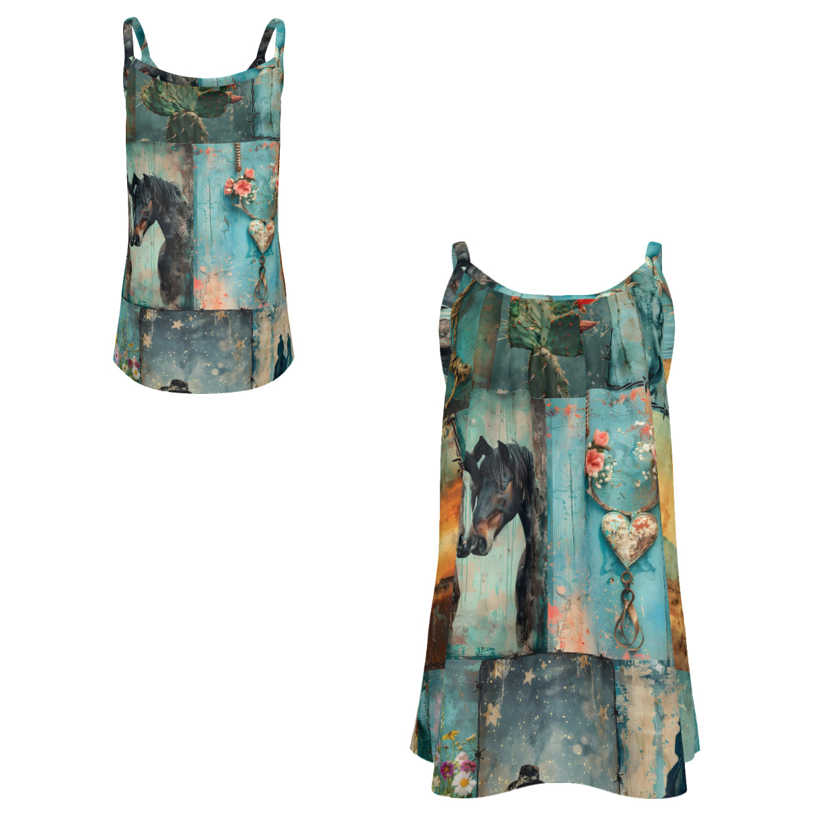 Baha Ranch Bohemian Dreams Gathered Tank Top