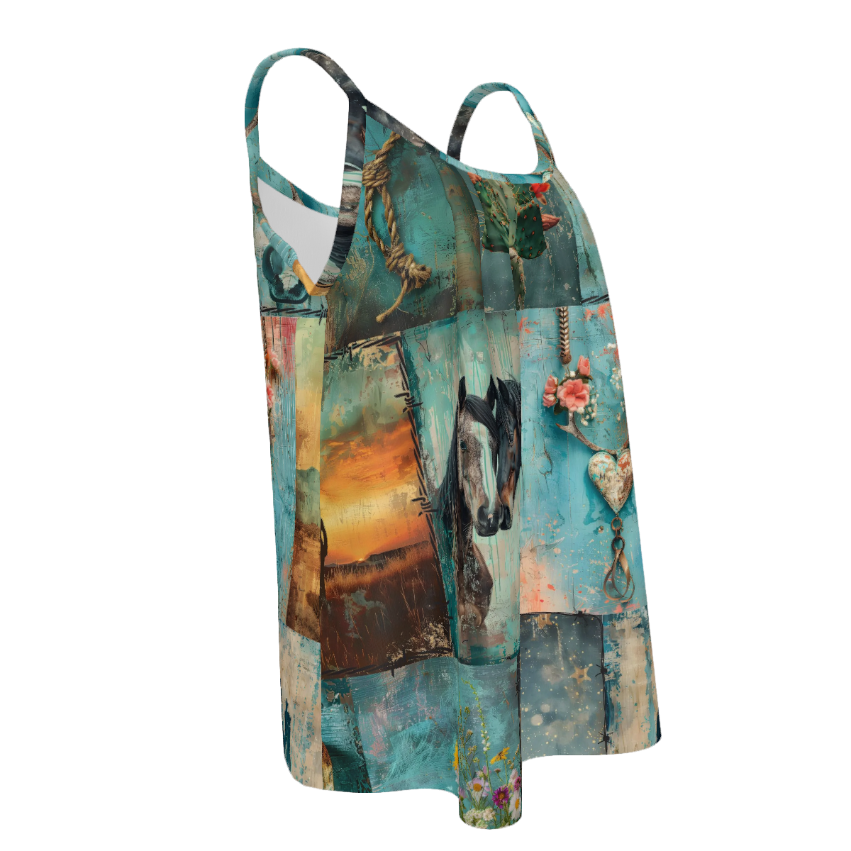 Baha Ranch Bohemian Dreams Gathered Tank Top