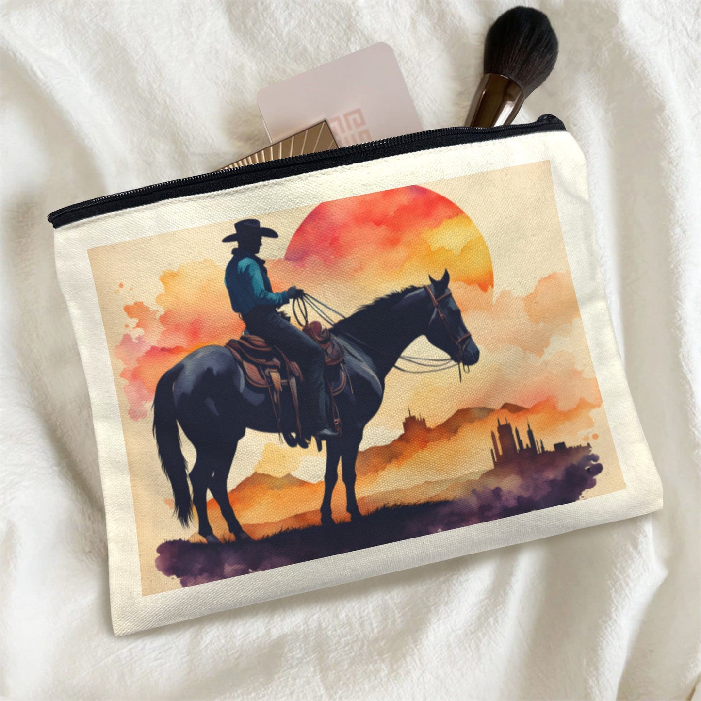Water Color Cowboy Cosmetic Bag Pack of 5 Made in America