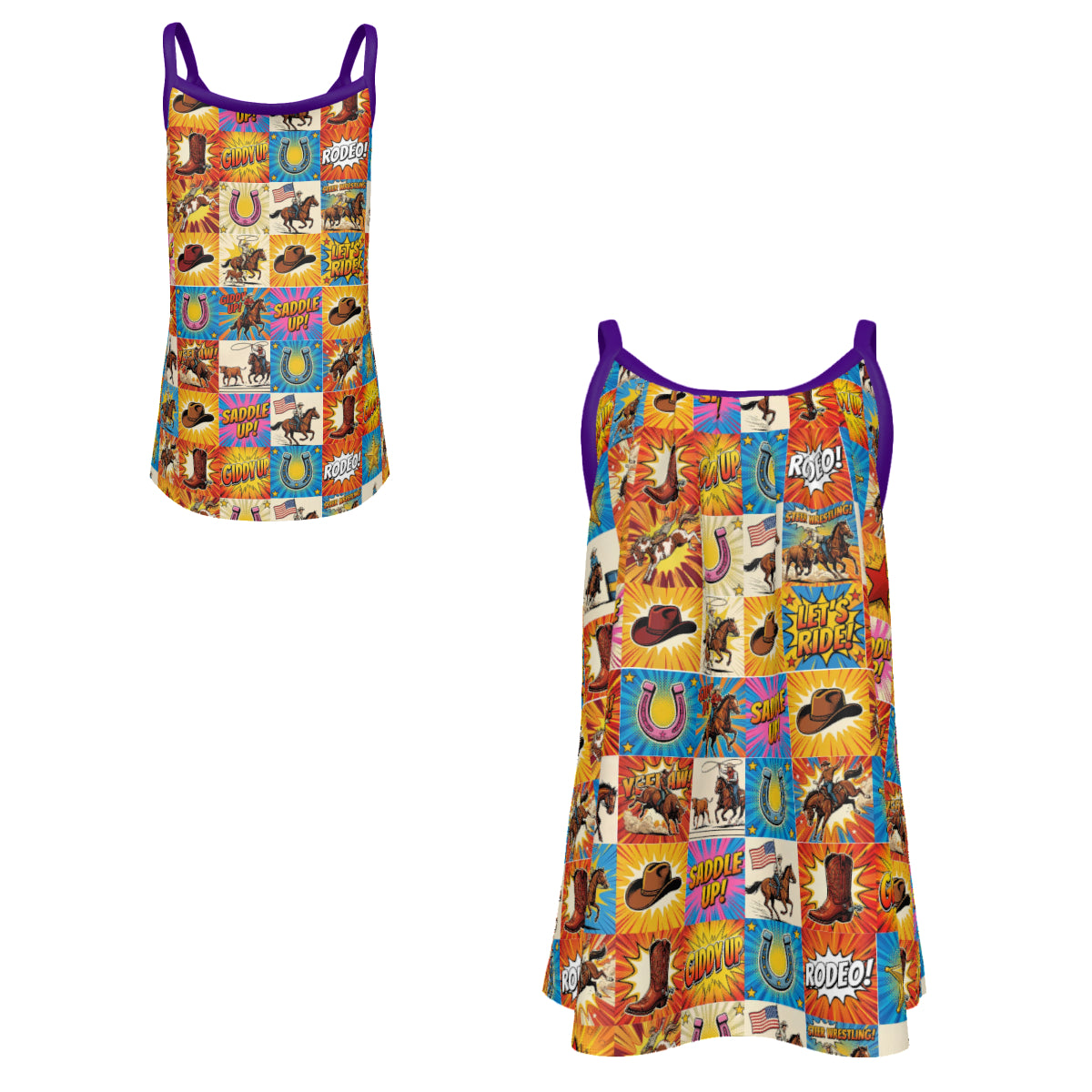 Baha Ranch The Comic Corral Gathered Tank Top with Straps