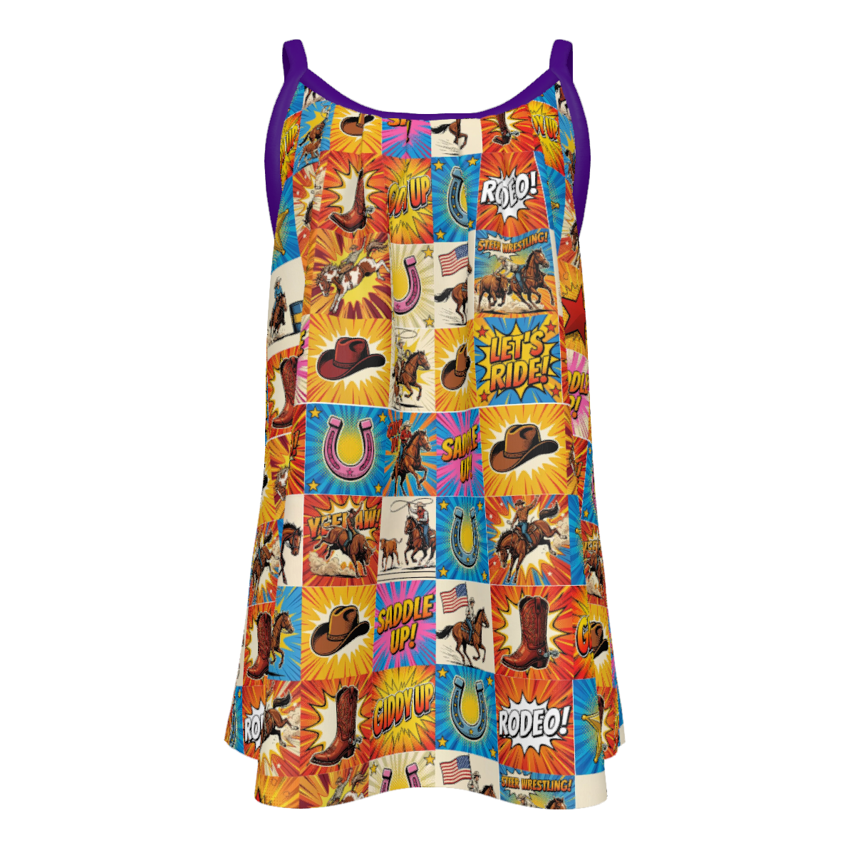 Baha Ranch The Comic Corral Gathered Tank Top with Straps