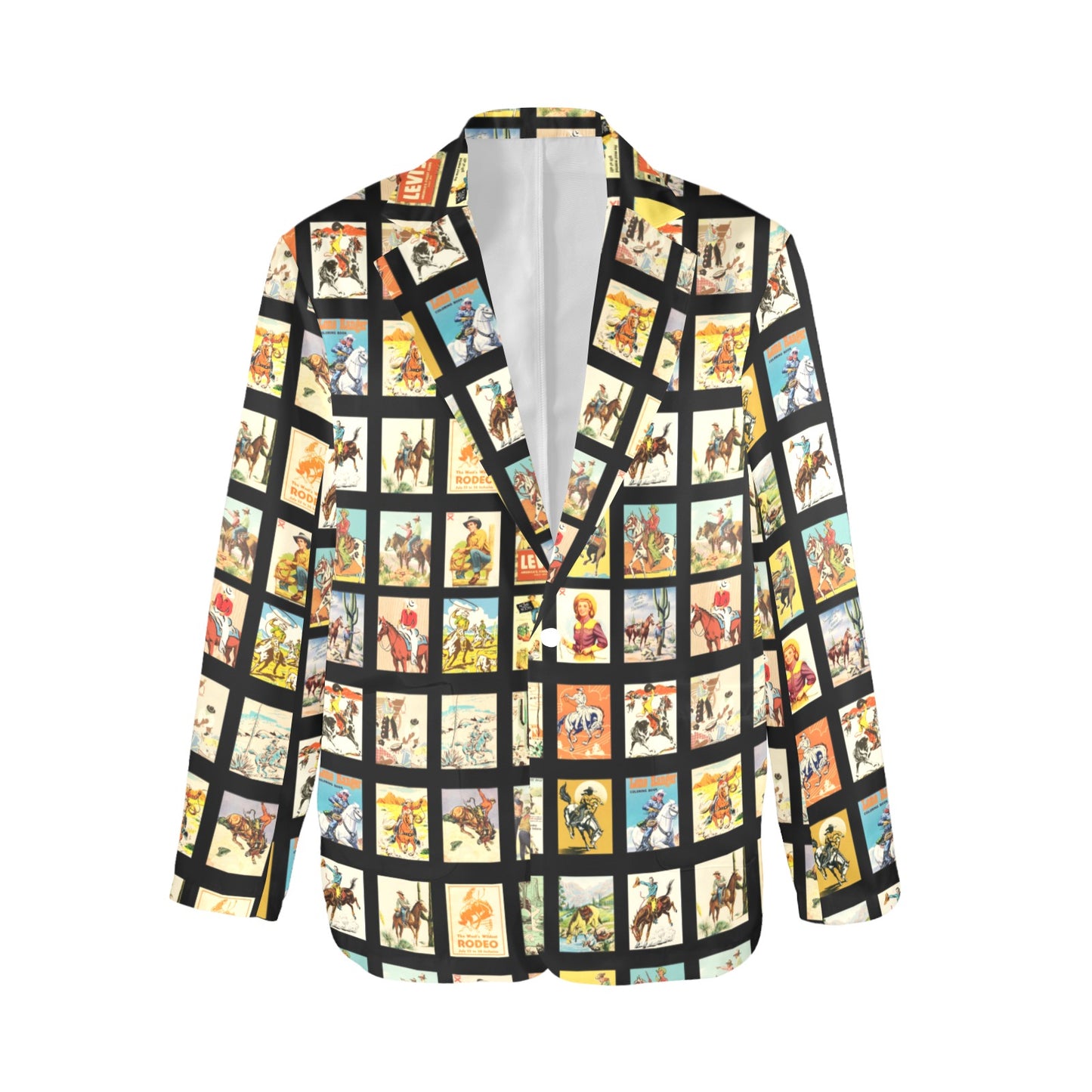 Vintage Cowboy Collage Women's Western Blazer