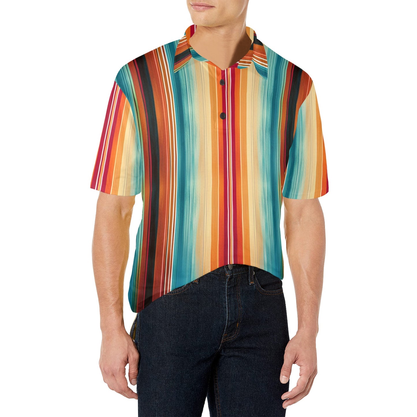 Baha Ranch Serape Western Polo Style Shirt