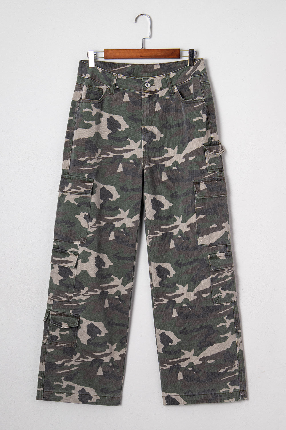 Camo Denim Cargo Wide Leg Pants choice of colors