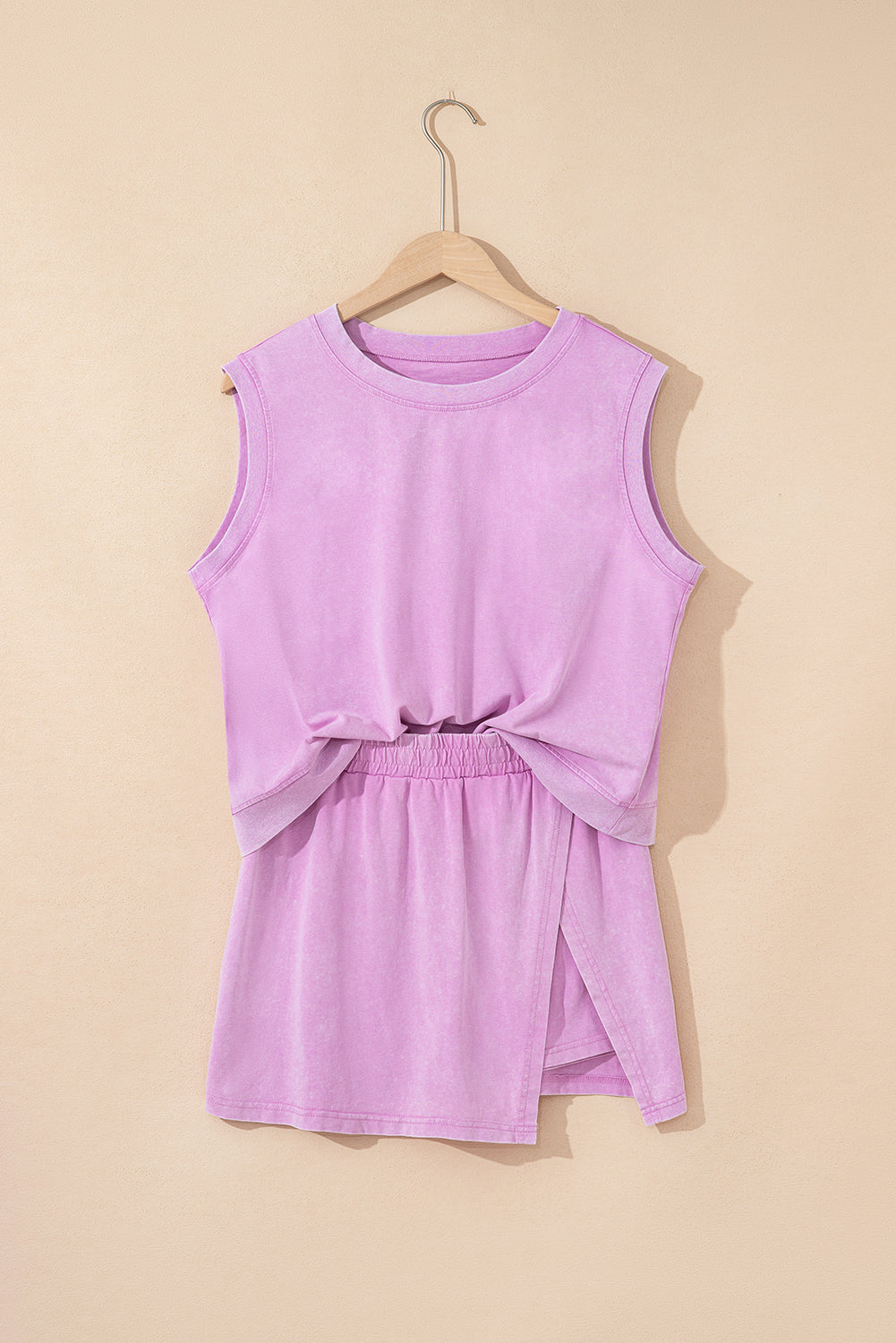 Solid Mineral Wash Tank Top & Lined Skort Set