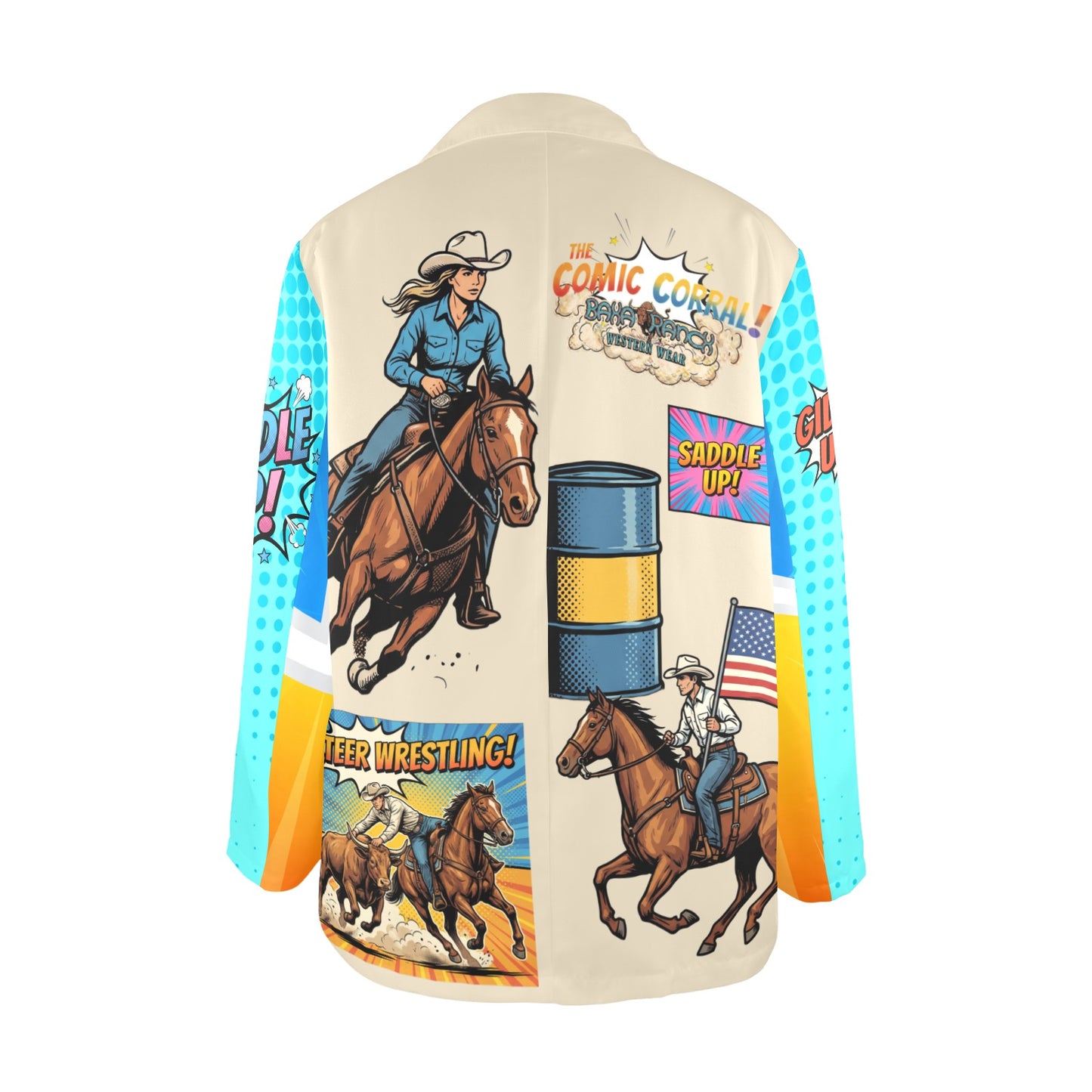 Baha Ranch The Comic Corral Cowgirl Western Rodeo Blazer