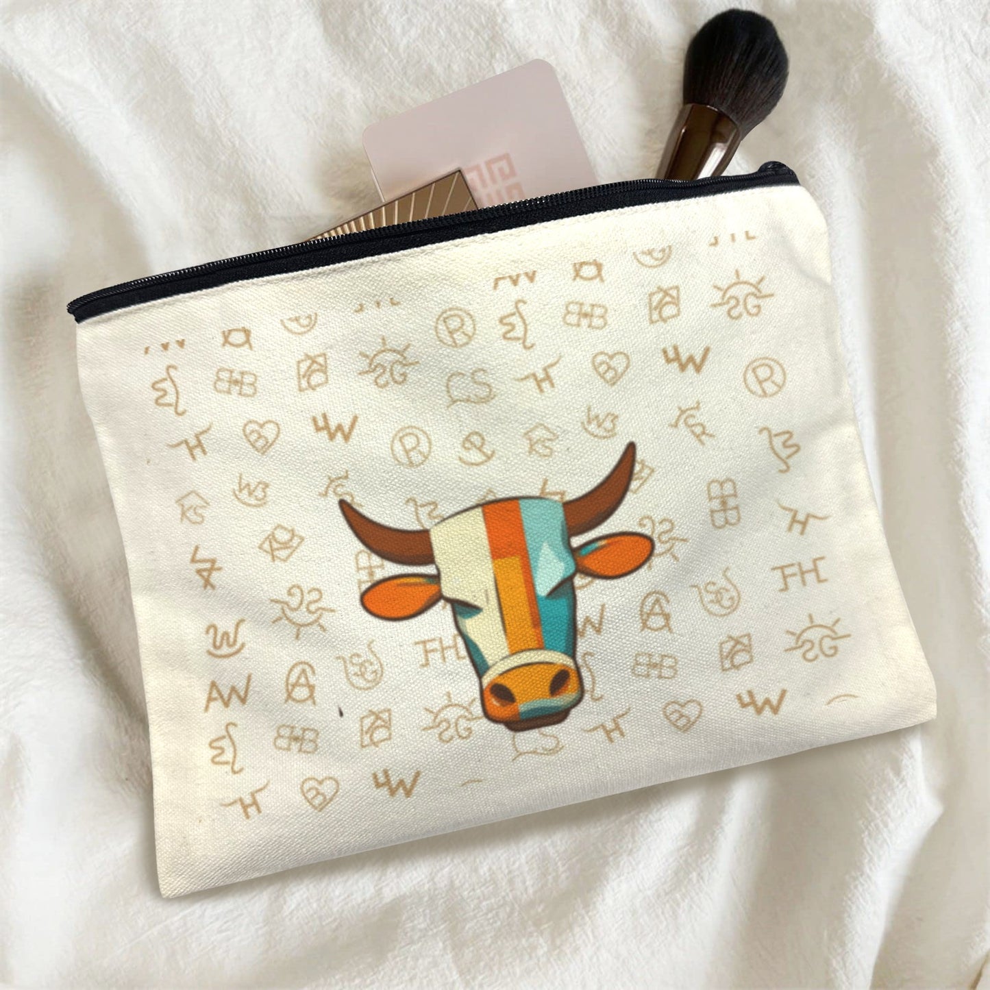 Baha Ranch Brands with Steer pack of 5 bags Cosmetic Bag Made in America