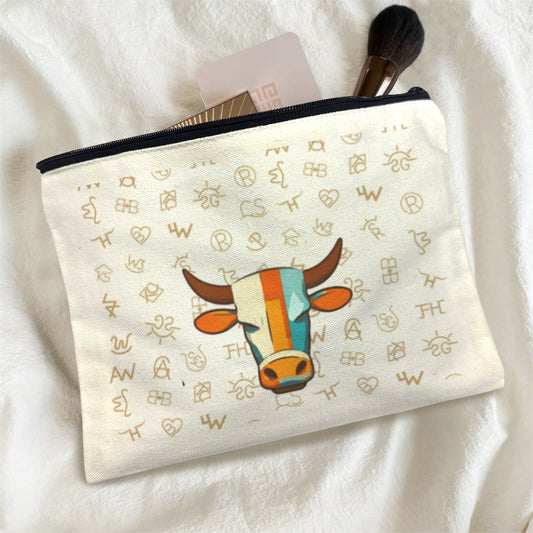 Baha Ranch Brands with Steer pack of 5 bags Cosmetic Bag Made in America