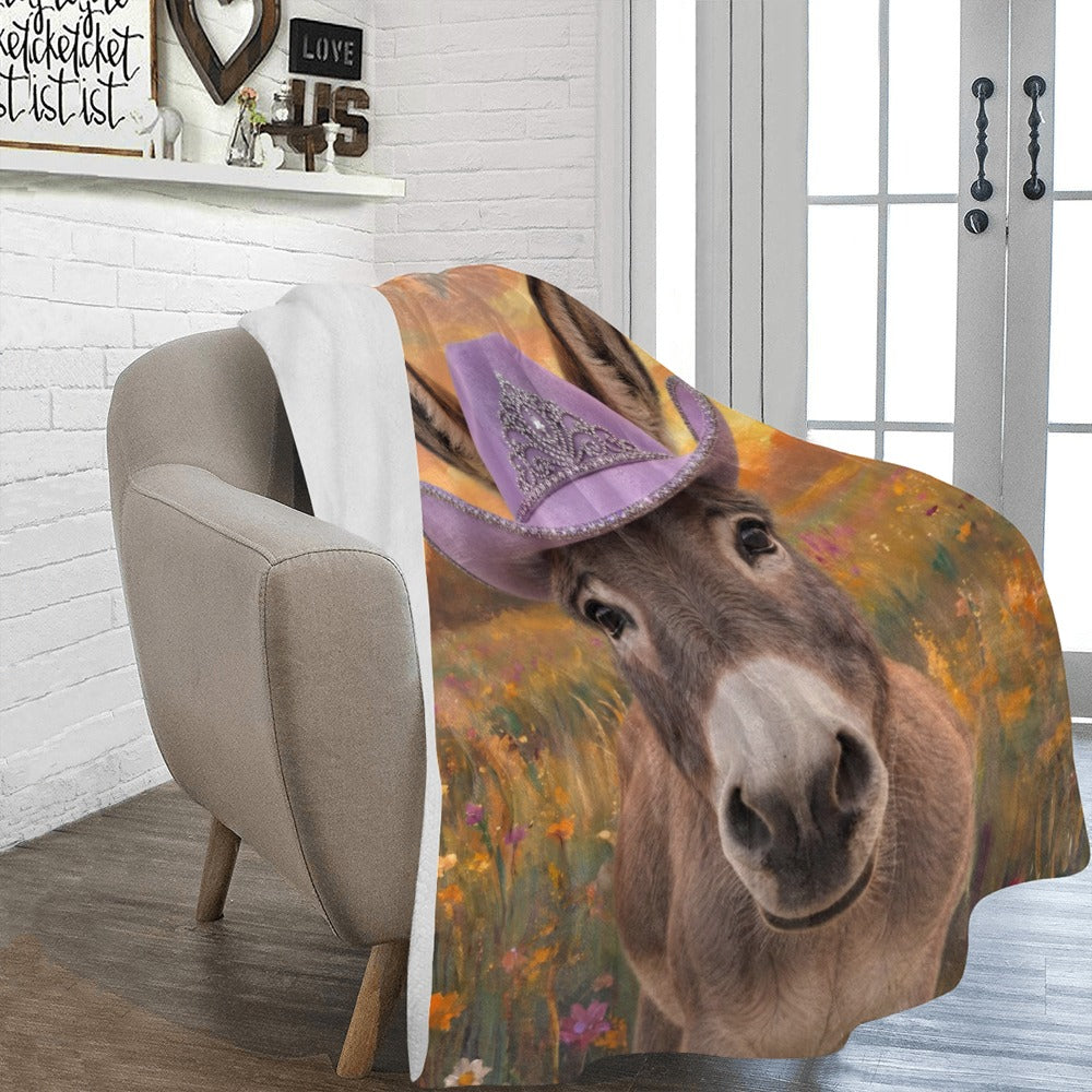 Rhinestone Cowgirl Donkey Ultra Soft Minky Fleece Throw Blanket 60" x 80" Made in America