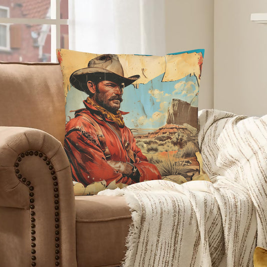 Rugged Cowboy Velvety Soft Pillow Case Made in America