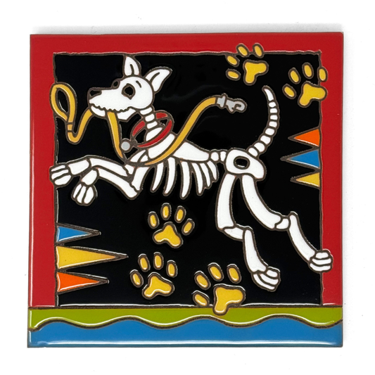 Day of the Dead Dog Tile