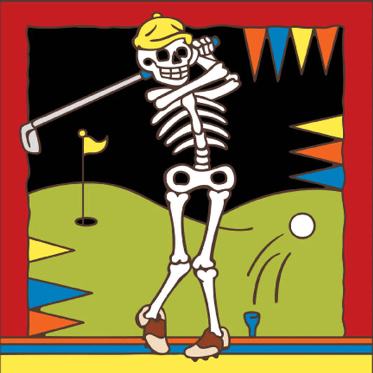Day of the Dead Golfer Tile