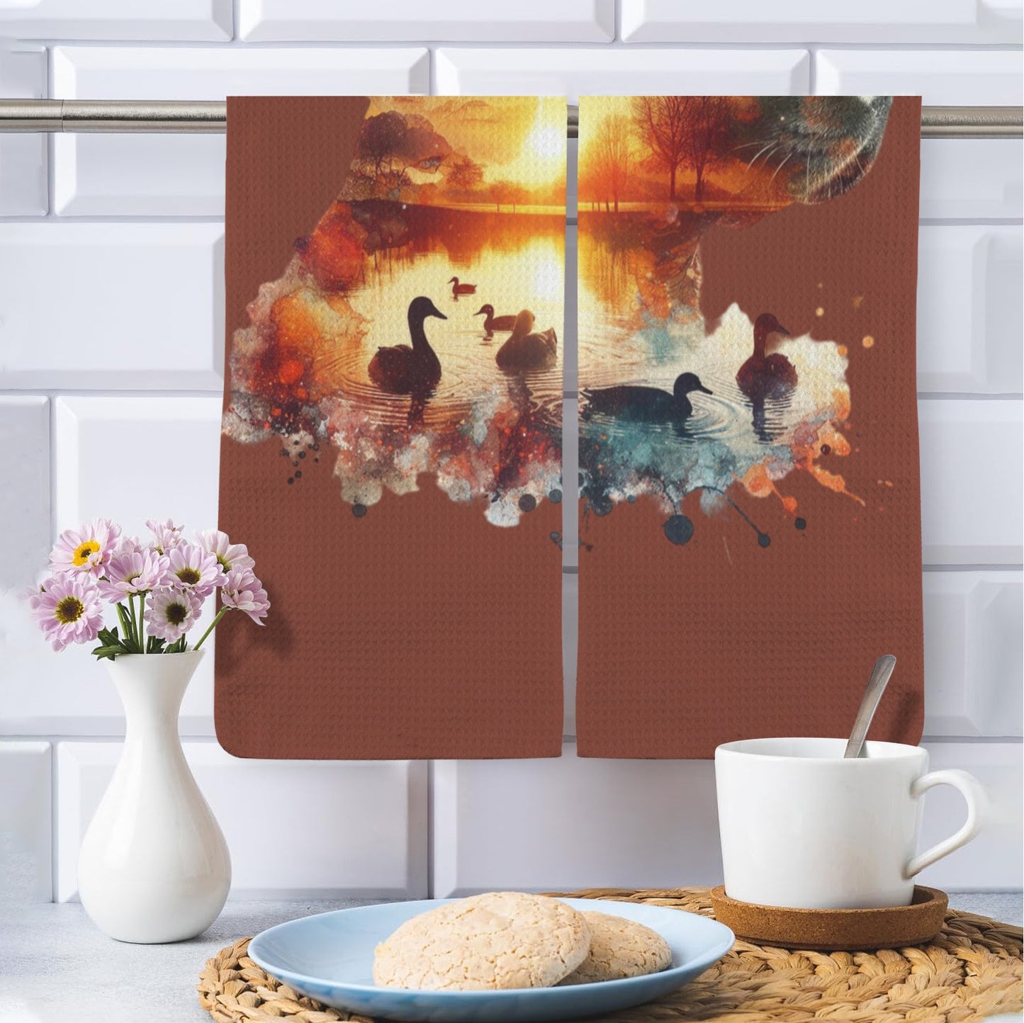 Labrador Retriever Duck Hunting Kitchen Set of 2 Dish Towels Made in America