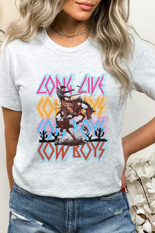 Long Live Cowboys Man and Horse Cacti Graphic Tee