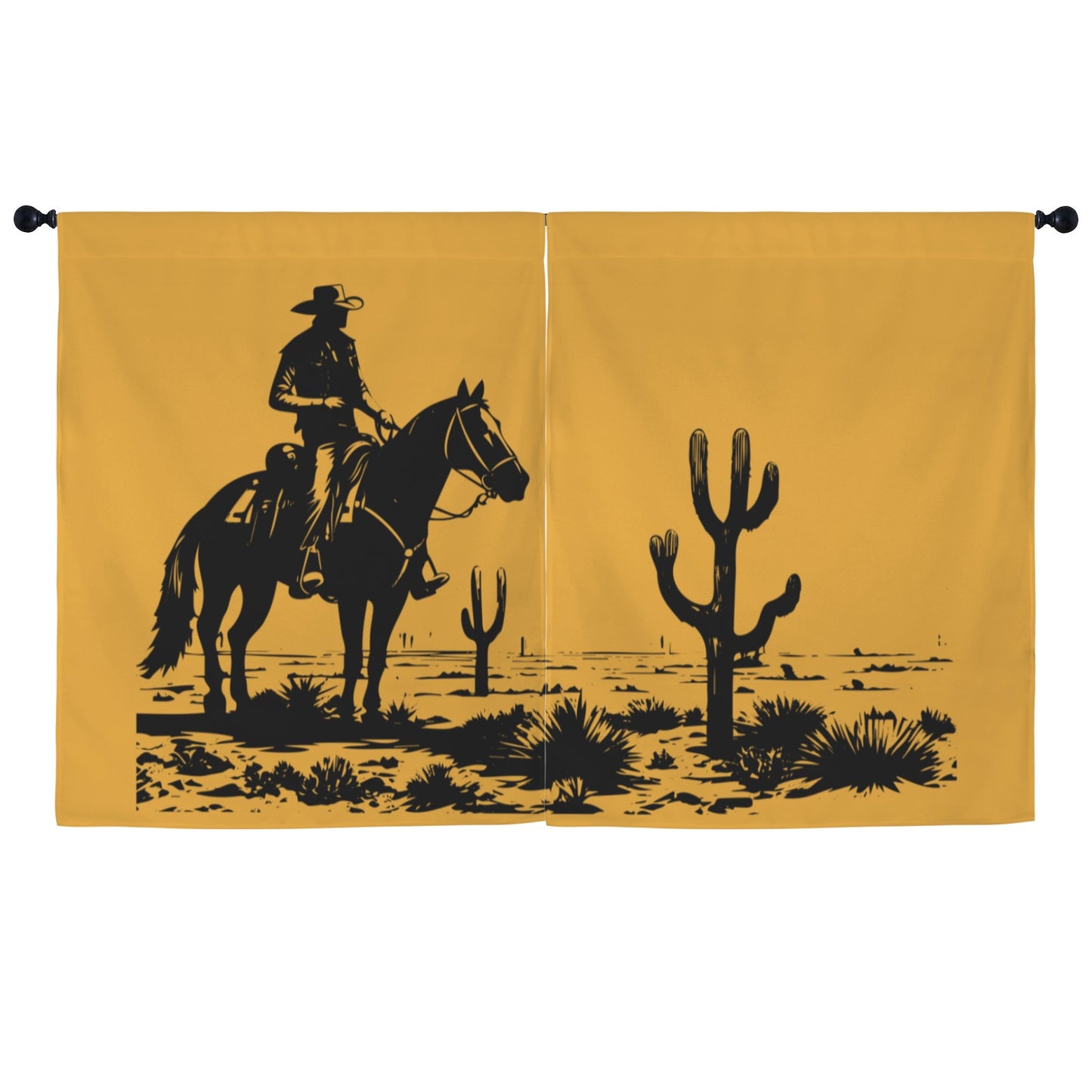 Desert Cowboy Window Curtain 52"x63" Made in America