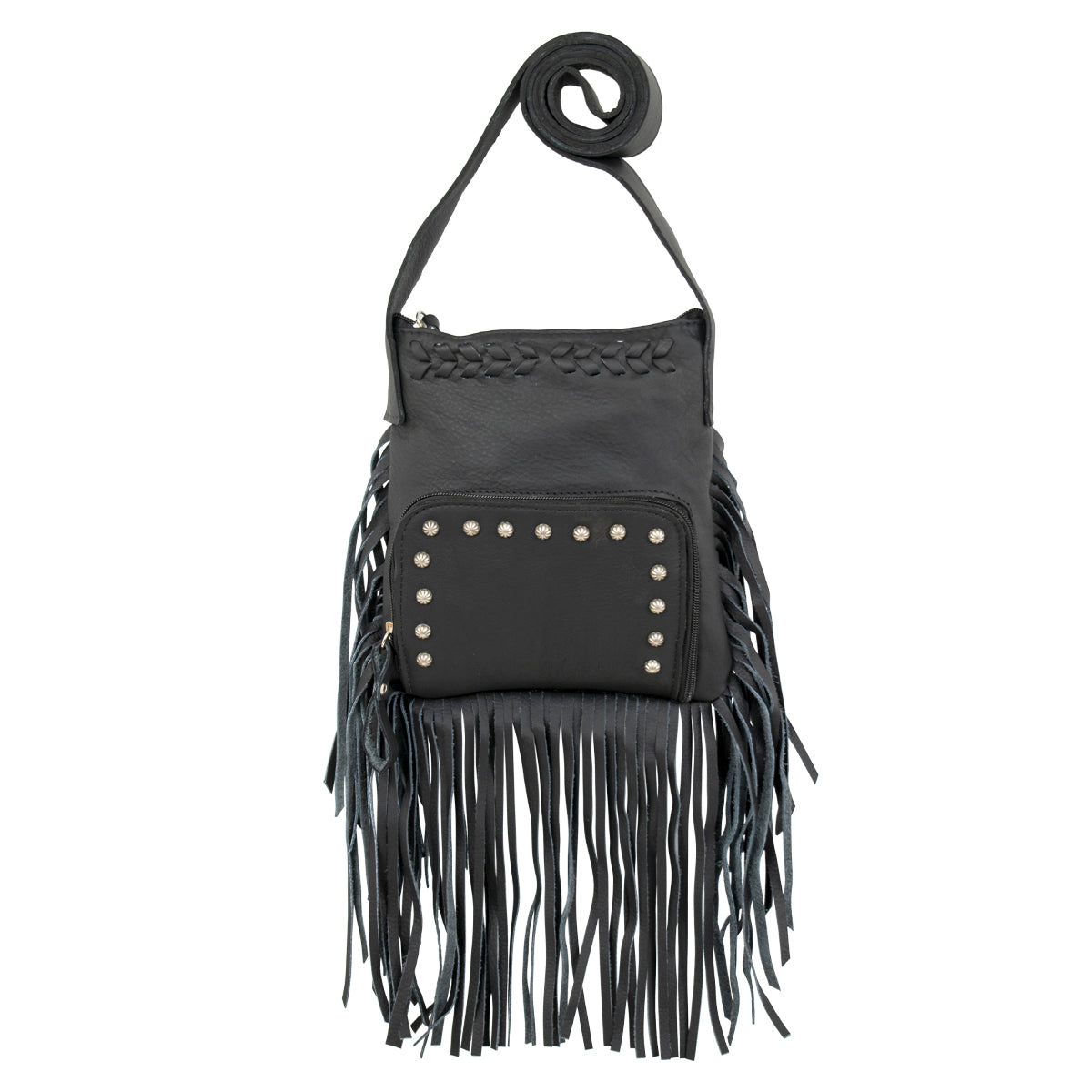 American West Handbags Leather Fringed Cowgirl Crossbody w/ Front Compartment choice of styles