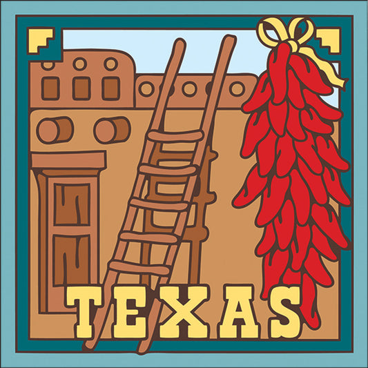 Texas Chile Ristra with Pueblo Tile