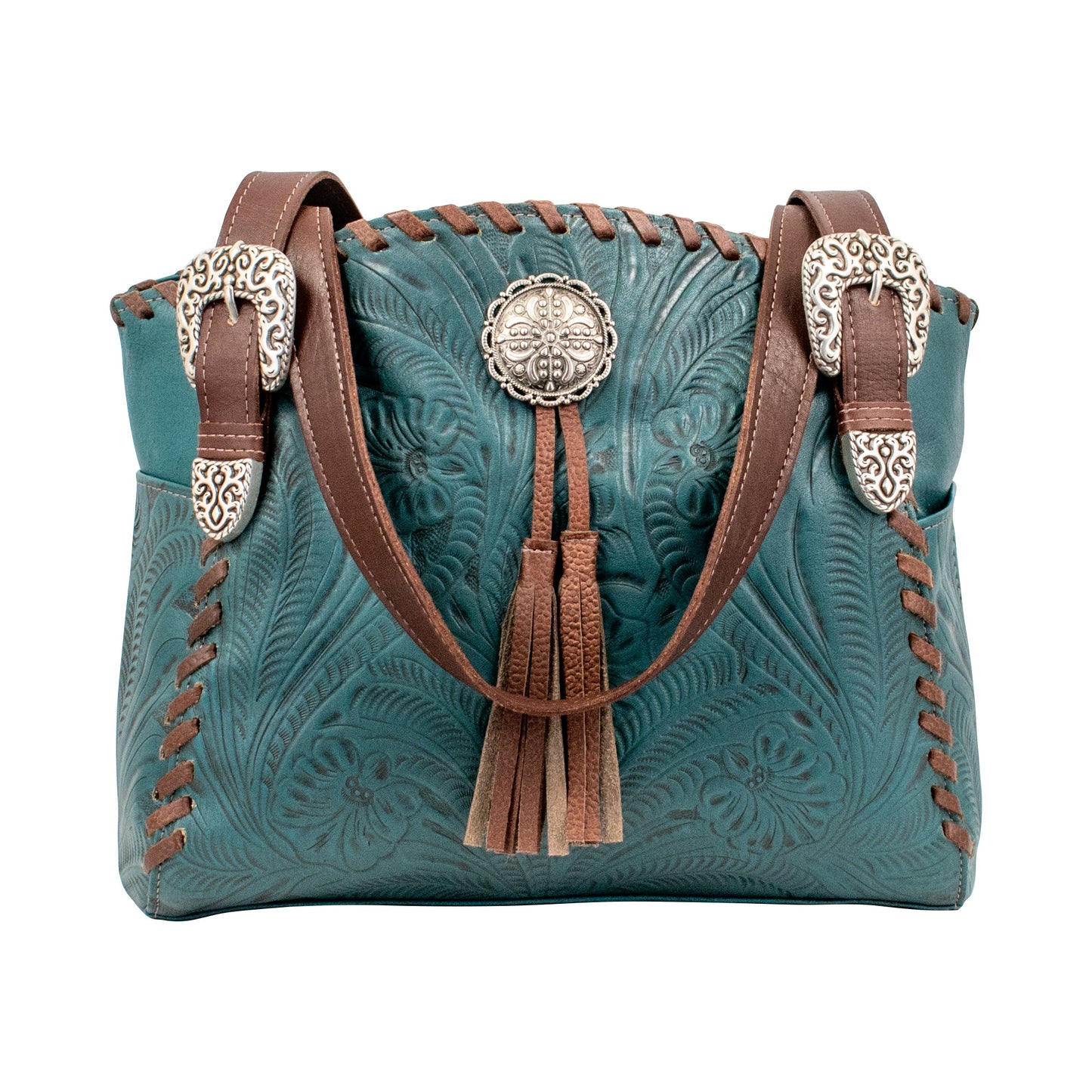 American West Leather Lariats & Lace Tote w/ Conceal Carry Pocket choice of colors