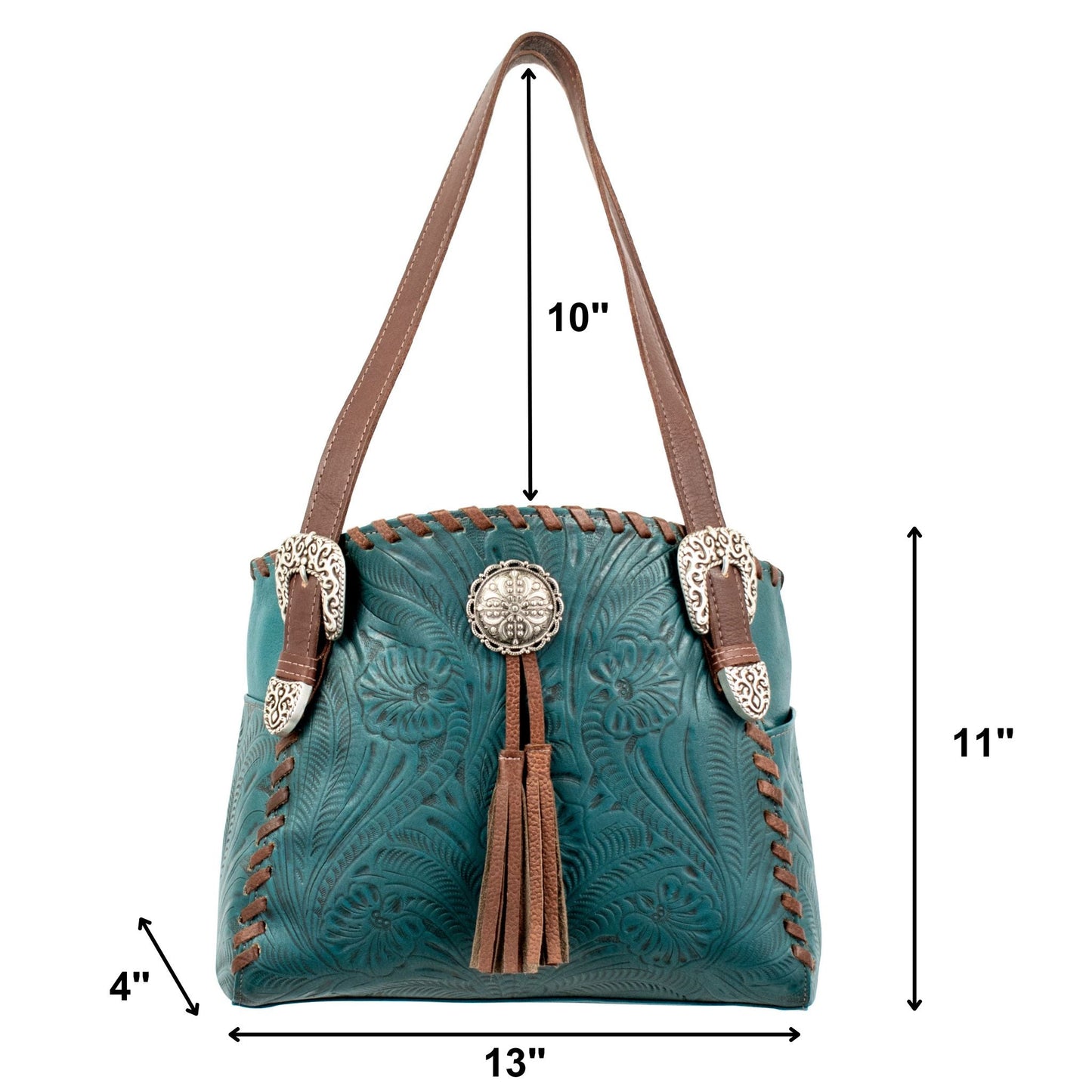 American West Leather Lariats & Lace Tote w/ Conceal Carry Pocket choice of colors