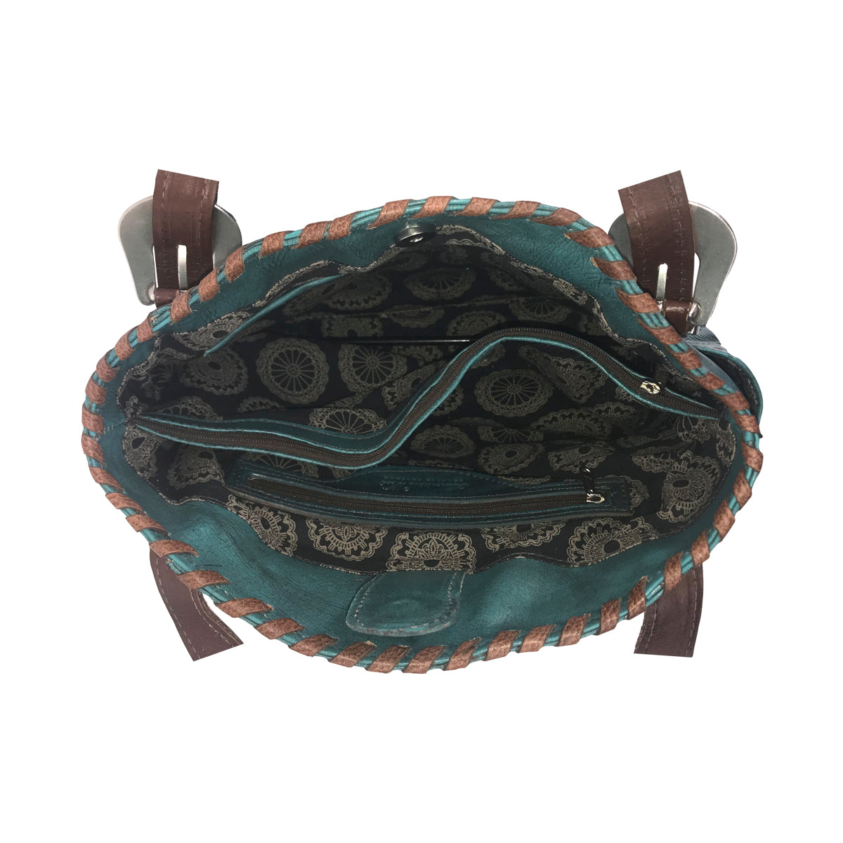 American West Leather Lariats & Lace Tote w/ Conceal Carry Pocket choice of colors