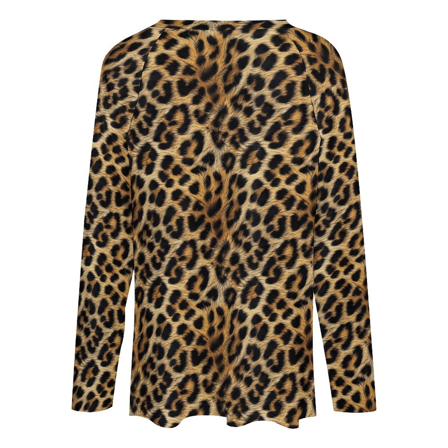 Baha Ranch Retro Pop Western Leopard Cowgirl Long Sleeve Top