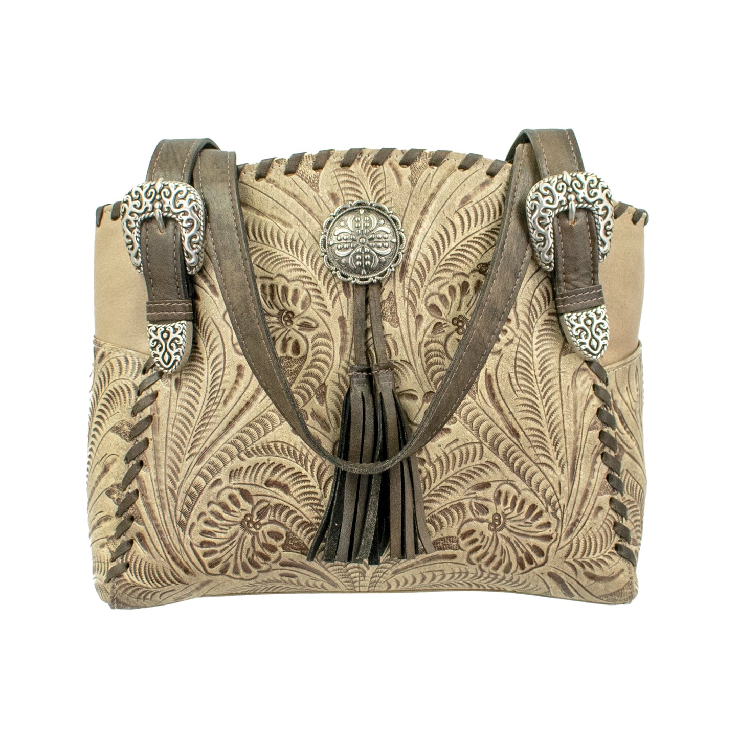 American West Leather Lariats & Lace Tote w/ Conceal Carry Pocket choice of colors