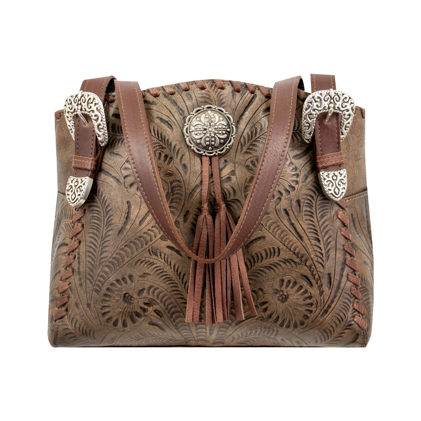 American West Leather Lariats & Lace Tote w/ Conceal Carry Pocket choice of colors