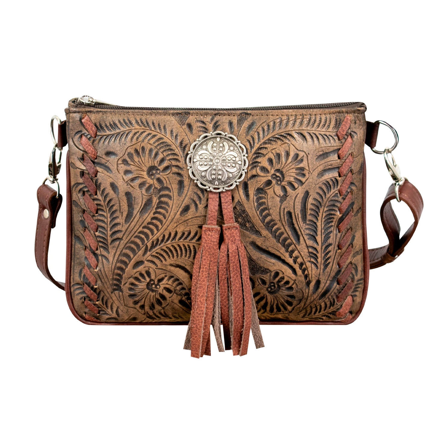 American West Handbags Lariats & Lace Multi-Compartment Crossbody choice of colors