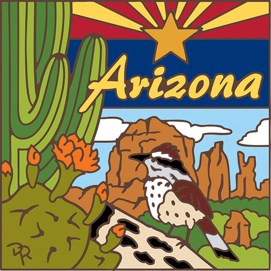 Arizona State Symbols Tile