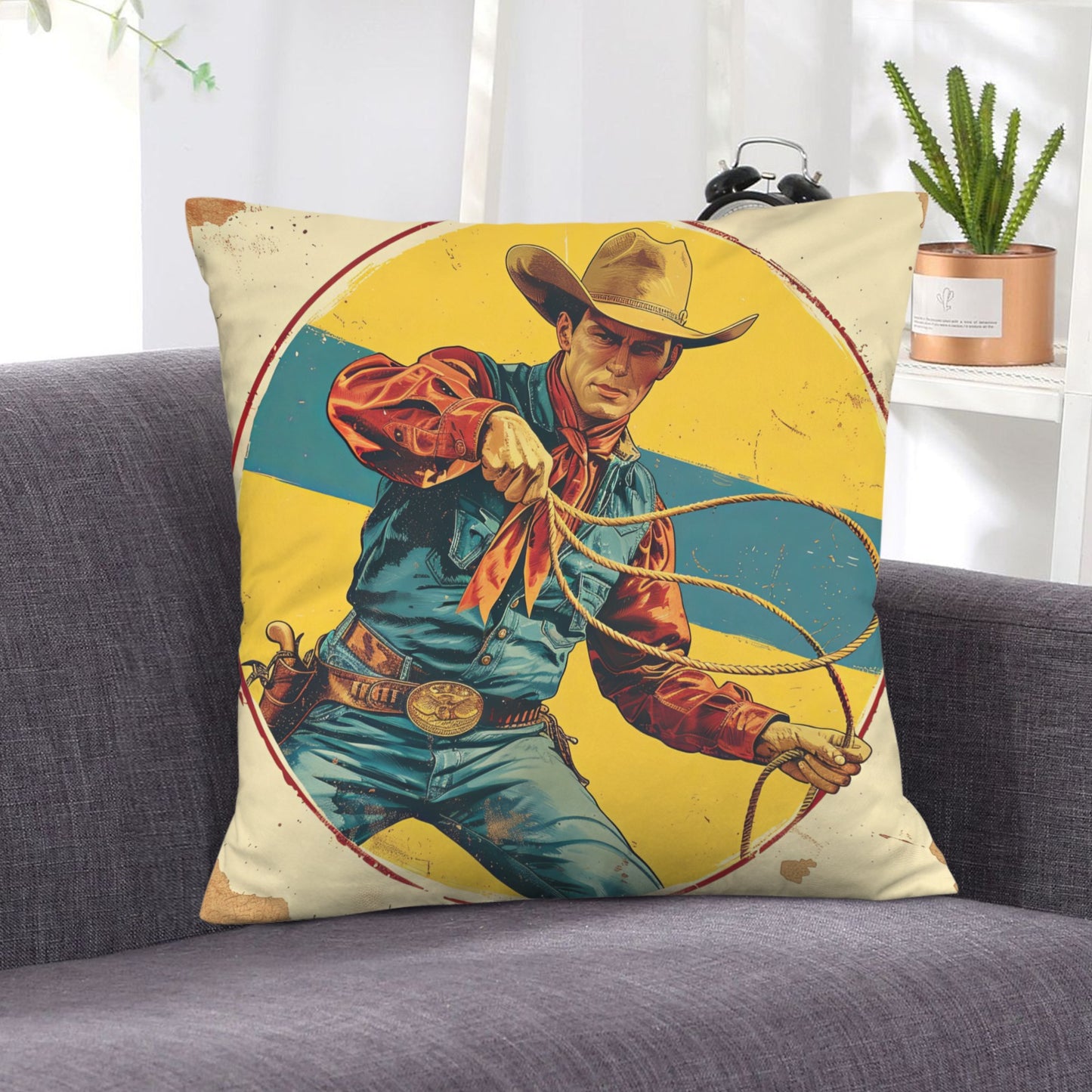 Baha Ranch Rodeo Cowboy Velvety Soft Pillow Case Made in America