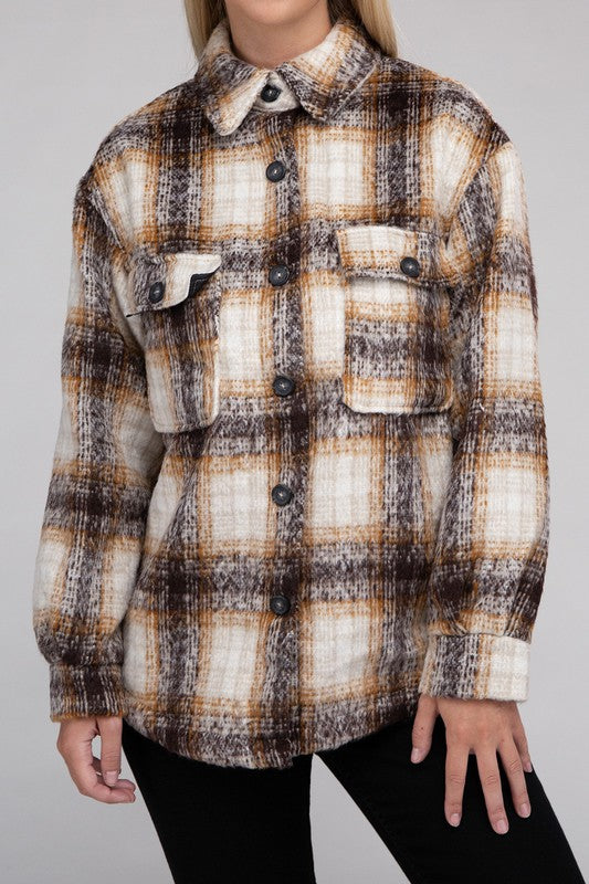 Cozy Plaid Flannel Shacket choice of colors