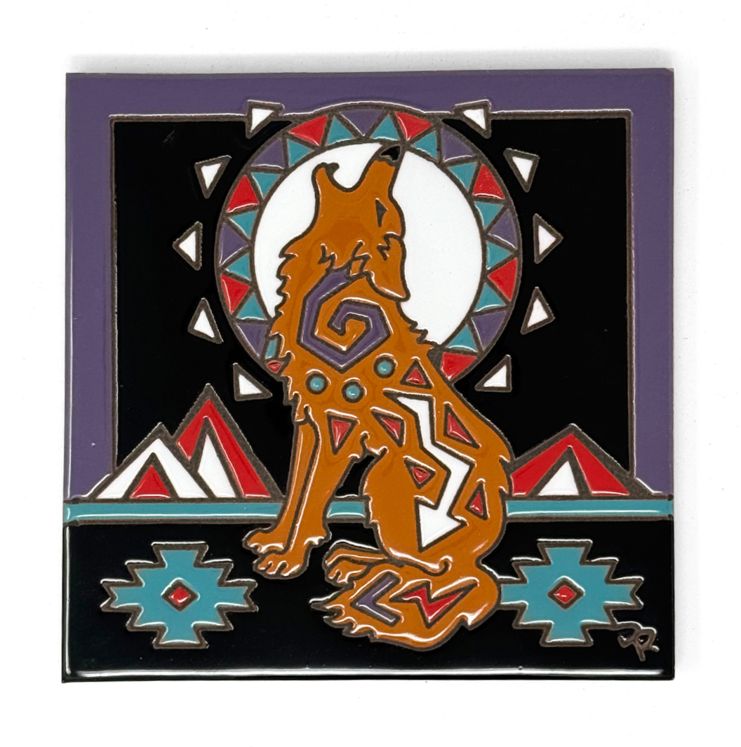 Southwest Howling Coyote Tile