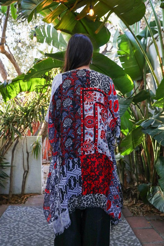 Boho Floral Patchwork Kimono choice of colors