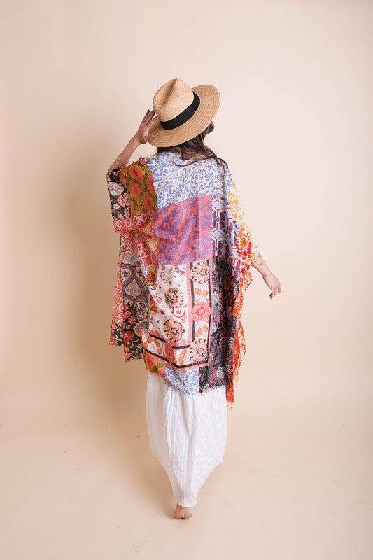 Boho Floral Patchwork Kimono choice of colors