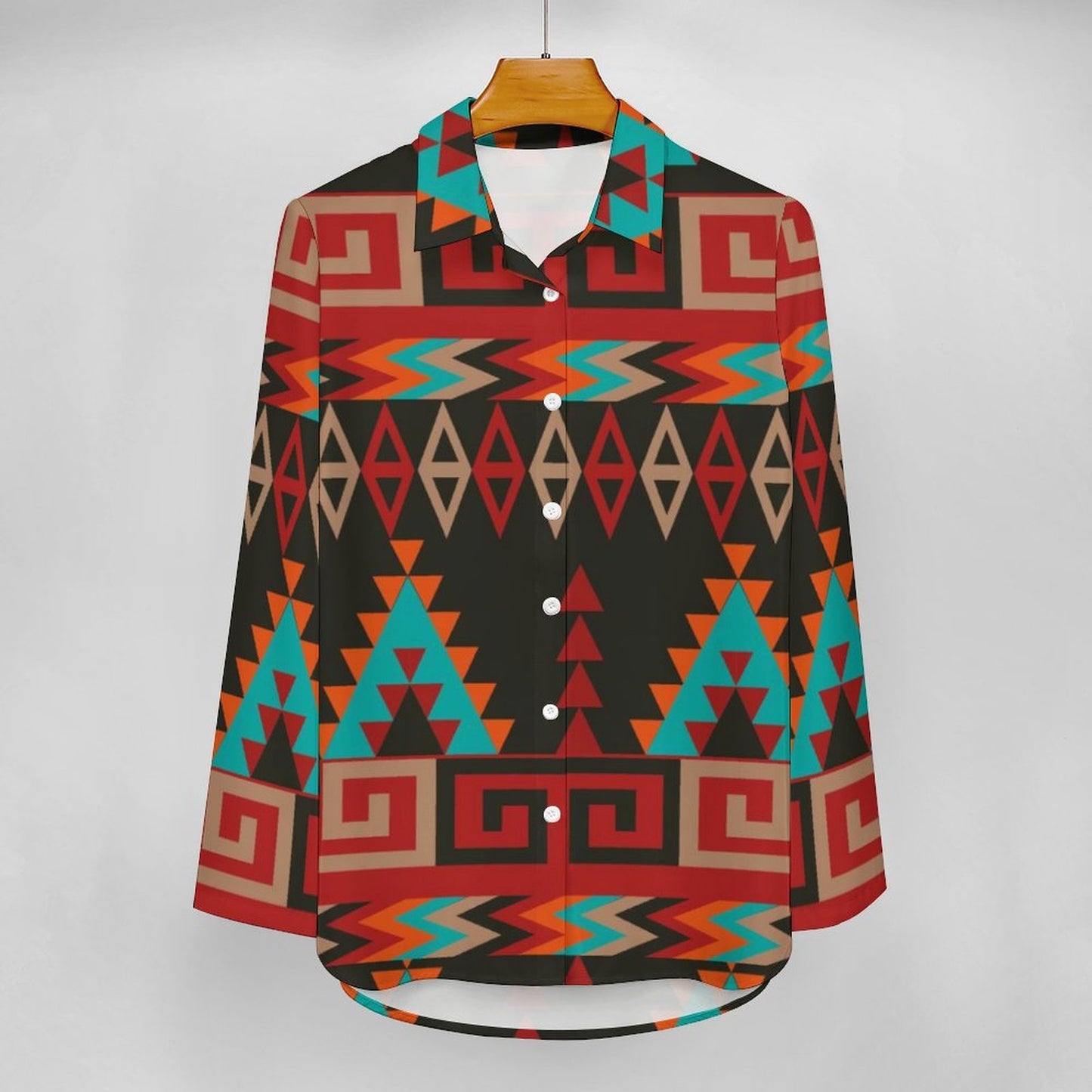Baha Ranch Santa Fe Aztec Button Up Blouse