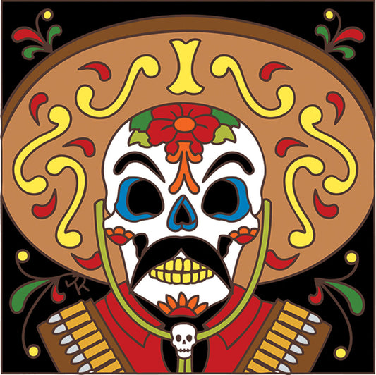 Day of the Dead Pancho Villa Tile