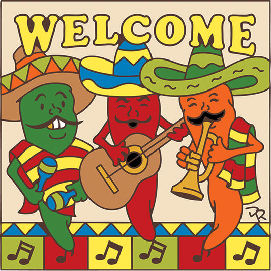 Welcome Chili Mariachis Tile