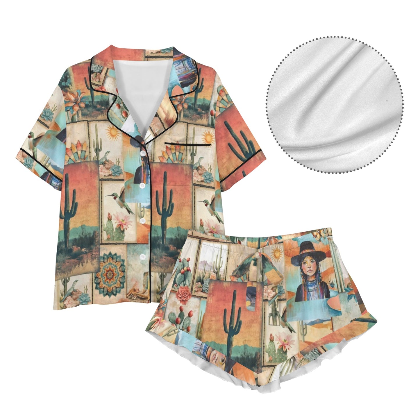 Colores de Mexico Pictures of the Southwest Satin Pajamas