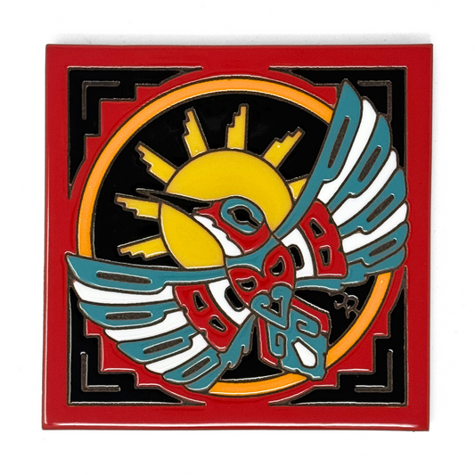 Native American Hummingbird with Sun Tile