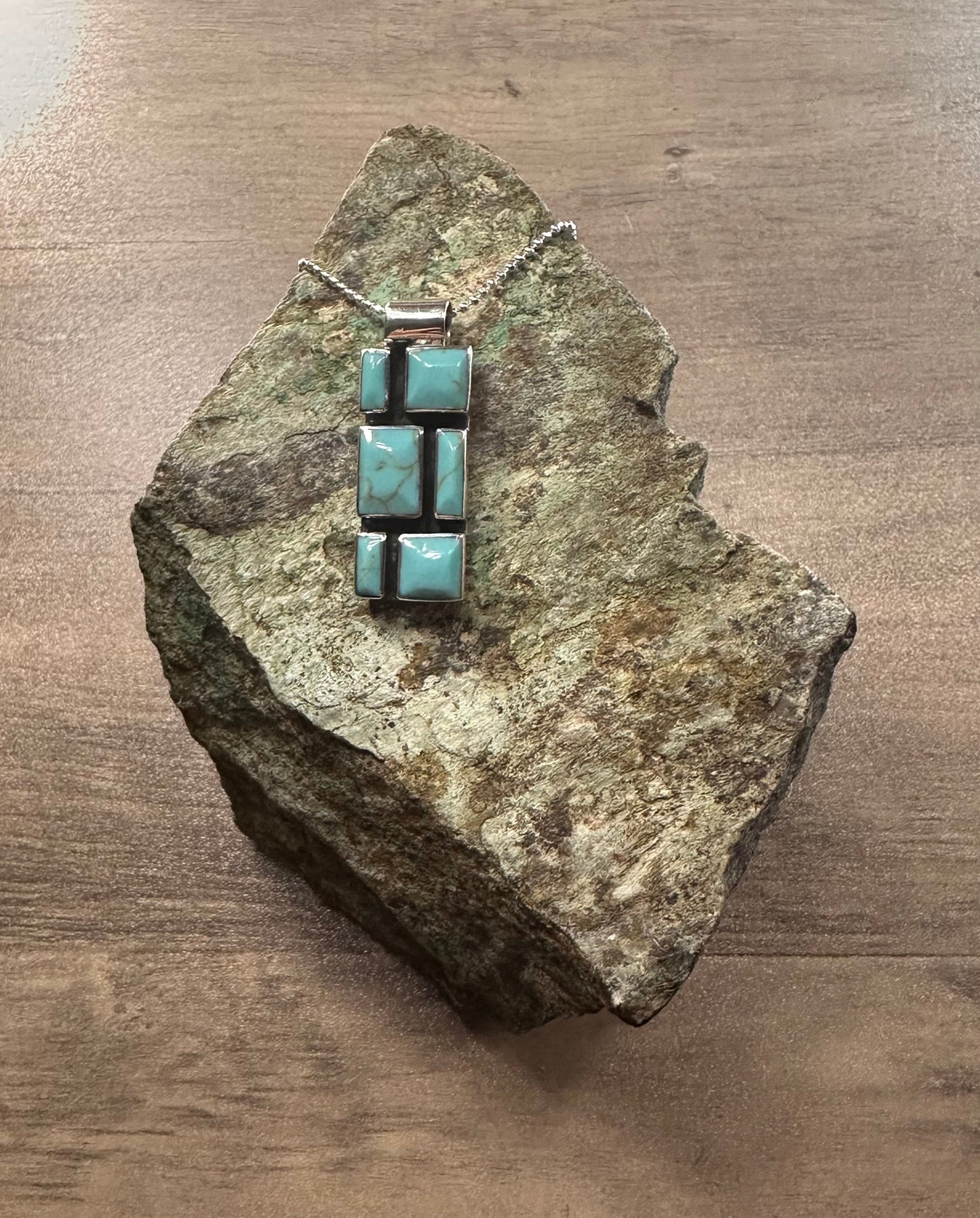 Medium Turquoise Mosaic Pendant Necklace