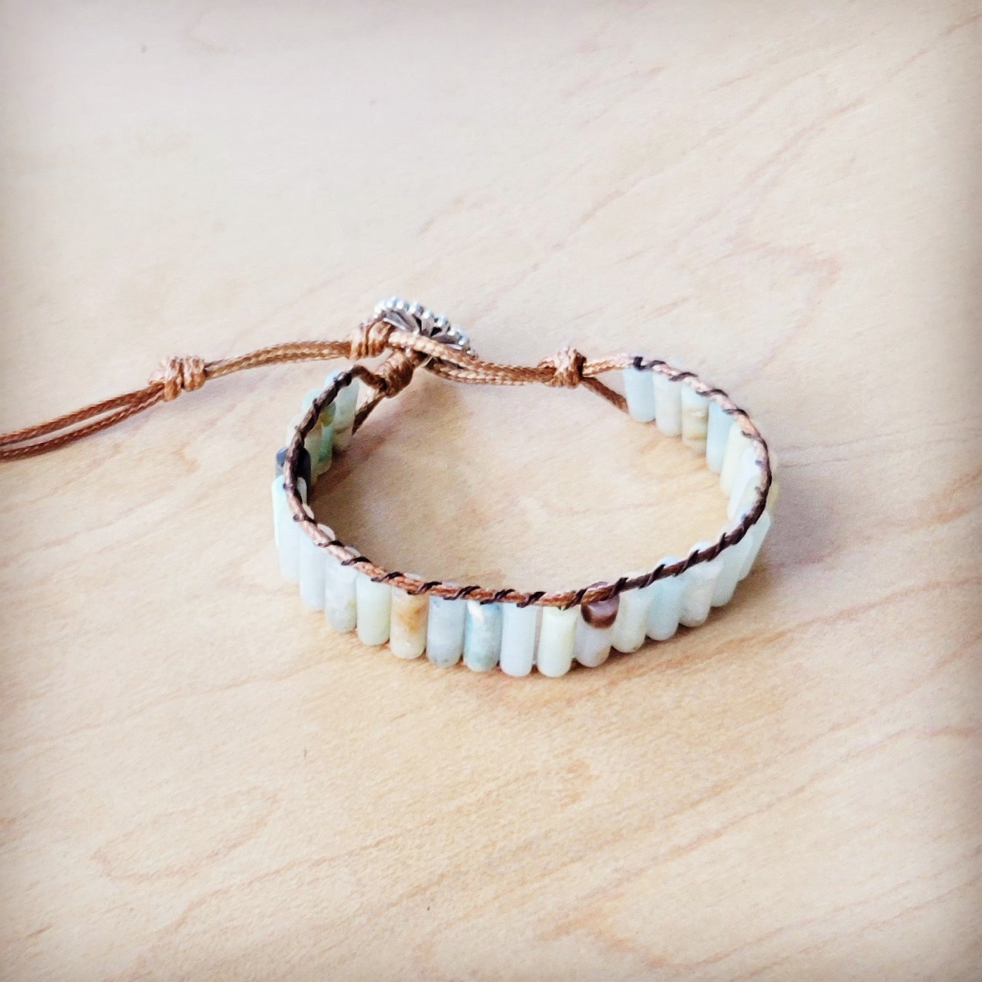The Jewelry Junkie Woven Amazonite Stacked Stone Beaded Bracelet 810m