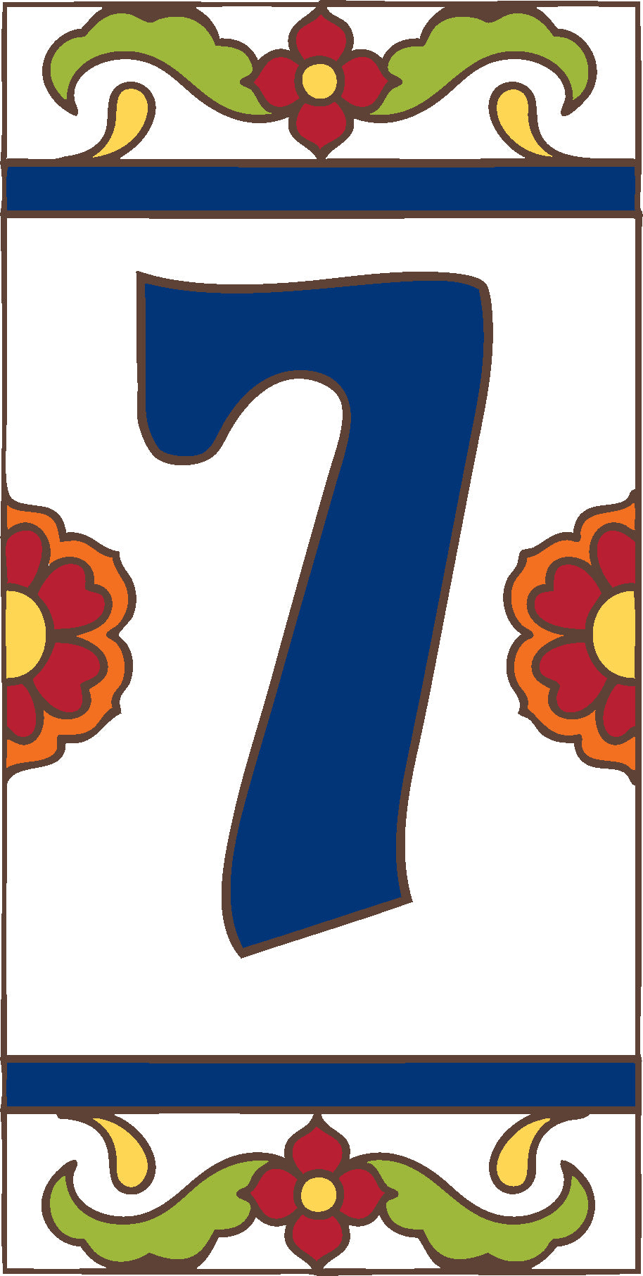 White Talavera Tile House Numbers