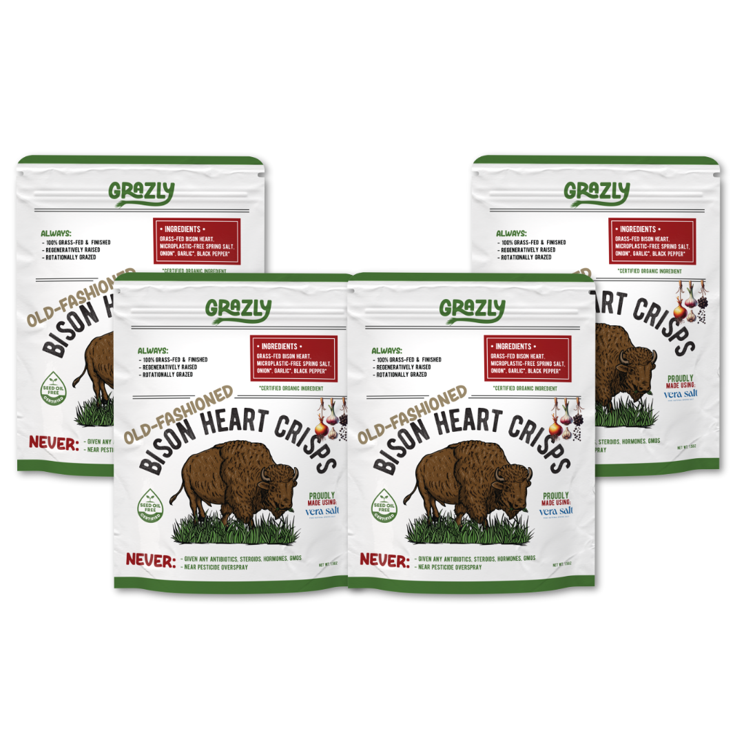 Grazly Bison Heart Crisps - 100% Grass-Fed/Finished