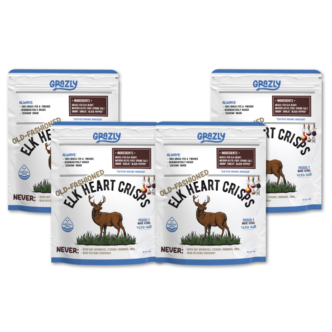 Grazly Elk Heart Crisps - 100% Grass-Fed/Finished