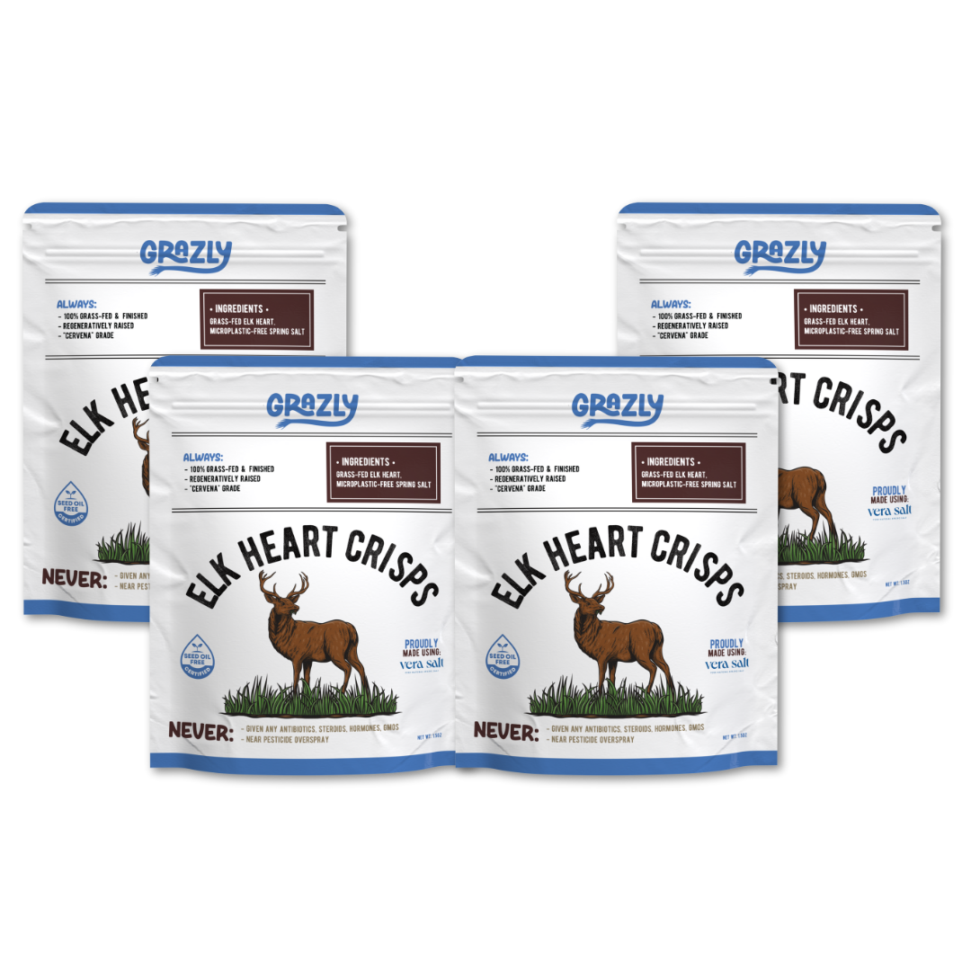 Grazly Elk Heart Crisps - 100% Grass-Fed/Finished