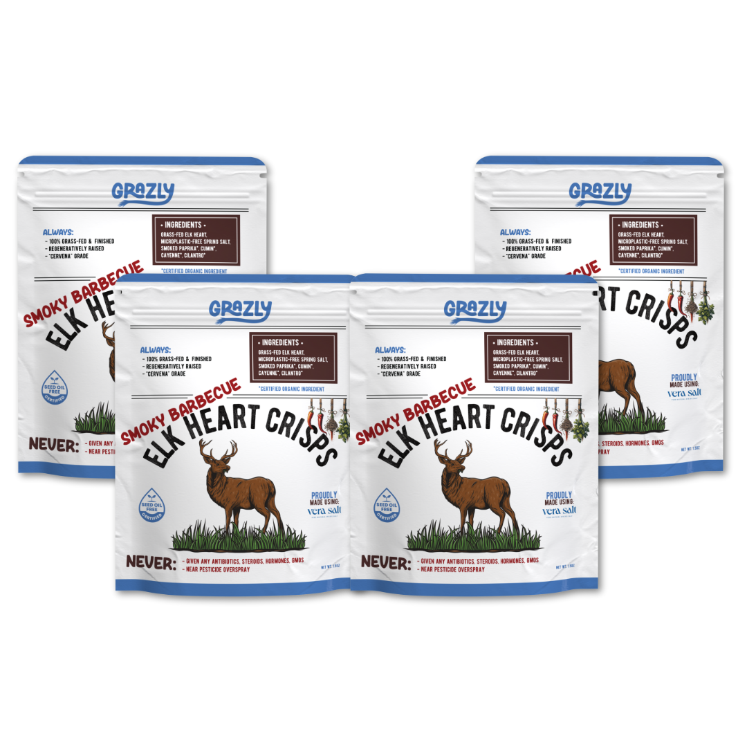 Grazly Elk Heart Crisps - 100% Grass-Fed/Finished