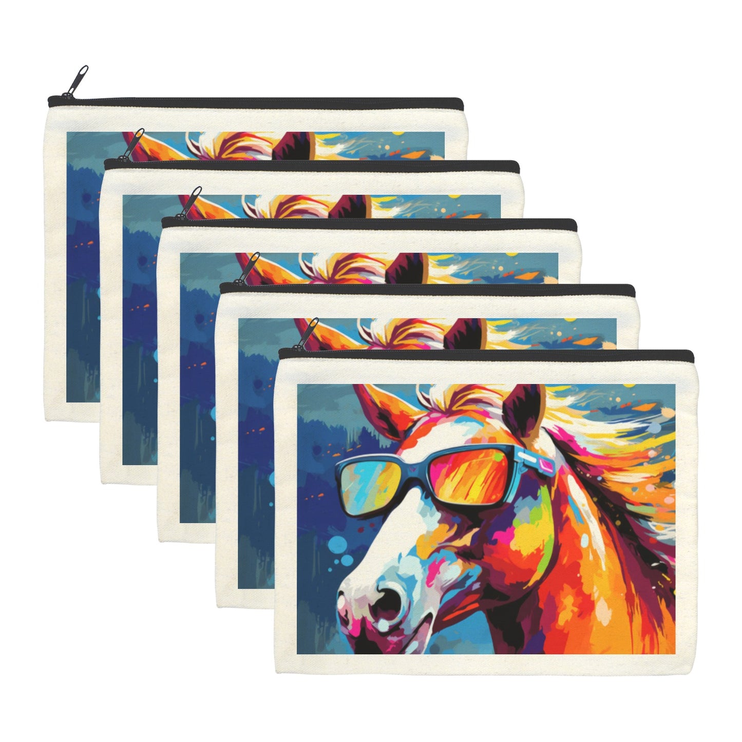 Baha Ranch Cool Horse Cosmetic Bag Pack of 5 Made in America