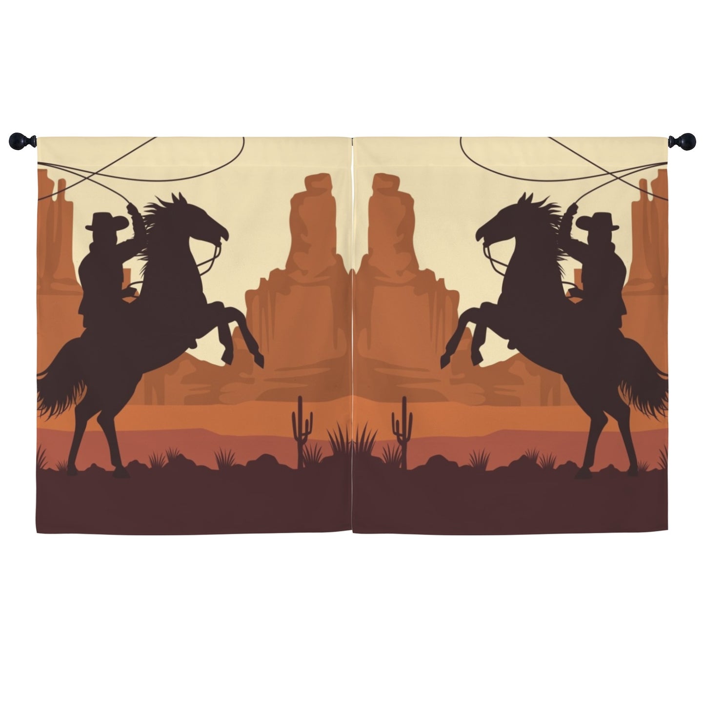 Desert Cowboy Curtains 52"x63" (2-Piece) Made in America